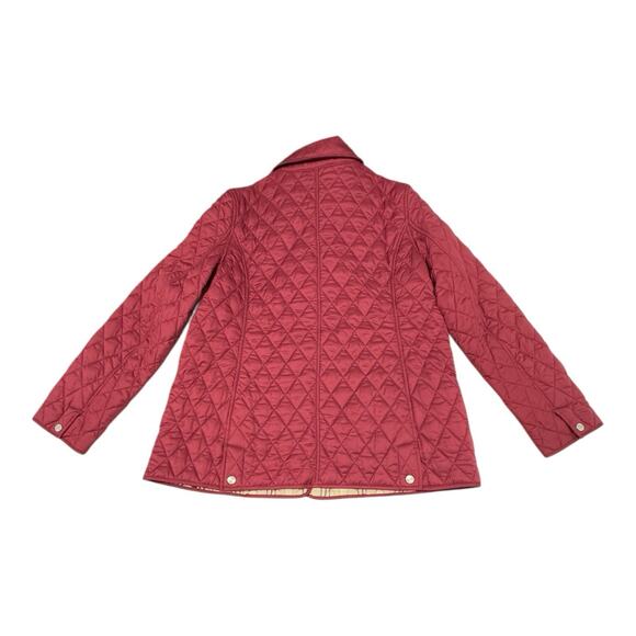 LL Bean Quilted Riding Jacket Women's Large Regular Plaid Lining Snap Closure - Picture 11 of 12